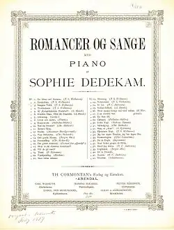 Scan of front cover of Dedekam score