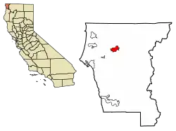 Location of Gasquet in Del Norte County, California
