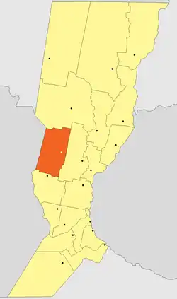 Location of Castellanos Department within Santa Fe Province