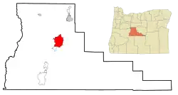Location in Bend in Deschutes County, Oregon