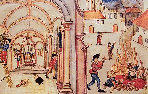 Destruction of religious images by the Reformed in Zürich, Switzerland, 1524