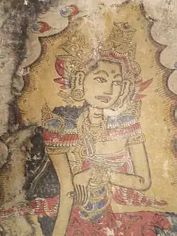 Pre-1920 Kamasan Palindon Painting detail, an example of Kamasan-style classical painting