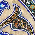 Detail of mo'araq inlay technique. Jameh Mosque of Isfahan, circa 1475-76