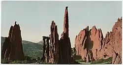 Photochrom of the Cathedral Spires (center), c. 1900