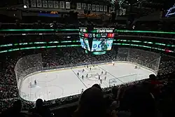 Inside American Airlines Center during a Stars game in January 2020