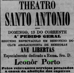 Announcement of the show in the printed newspaper Diario de Pernambuco (July 11, 1884).[23]