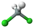 Ball and stick model of dichlorosilane
