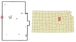 Location within Dickinson County and Kansas