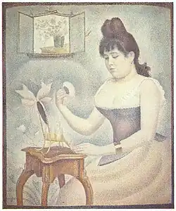 Georges Seurat, 1889–90, Jeune femme se poudrant (La Poudreuse), oil on canvas, 94.2 × 79.5&nbsp;cm, Courtauld Institute of Art, London