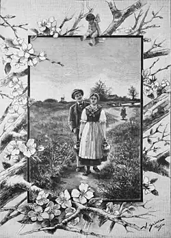 Magazine illustration for Die&nbsp;Gartenlaube (1893) "The walk to the Easter Water"[b]