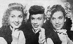 The Dinning Sisters in June 23, 1945 issue of Billboard magazine.