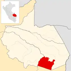 Location of Inambari in the Tambopata province