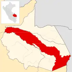 Location of Tambopata in the Tambopata province