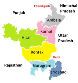 Ambala Division in Haryana State