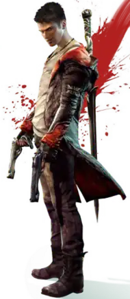 Dante, with a gun in each hand