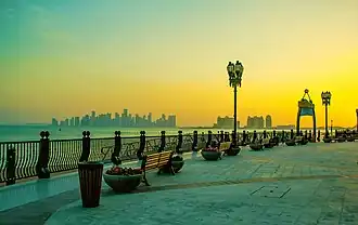 Evening sunset over Doha