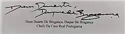 Duarte Pio de Bragança's signature