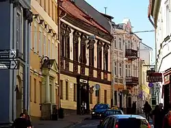 Street view with historical buildings