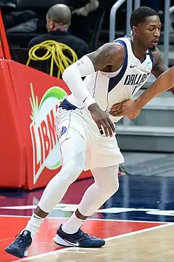 Leggings under basketball shorts worn by former Dallas Maverick Dorian Finney-Smith