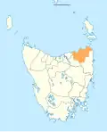 Map showing Dorset LGA in Tasmania