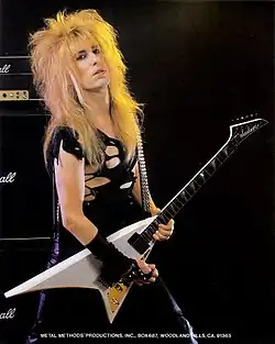 Doug Marks of Metal Method in 1985, playing his electric guitar