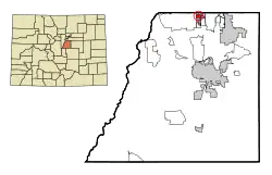 Location of the Acres Green CDP in Douglas County, Colorado