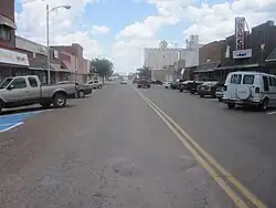 Downtown Hereford, with the grain elevator to the rear