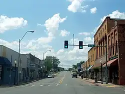 Downtown Ozark, AR on US Route 64/Hwy. 23 facing west. May 2013