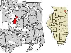 Location of Winfield in DuPage County, Illinois