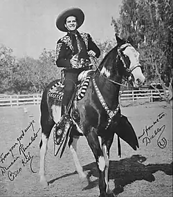 Duncan Renaldo as the Cisco Kid with his horse Diablo