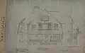 Architectural drawing for a Mills and Wachter designed home in the Old West End of Toledo, Ohio, 1890s