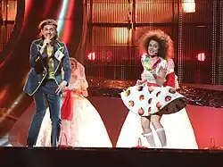 Laka and his sister performing "Pokušaj" on Eurovision Song Contest 2008