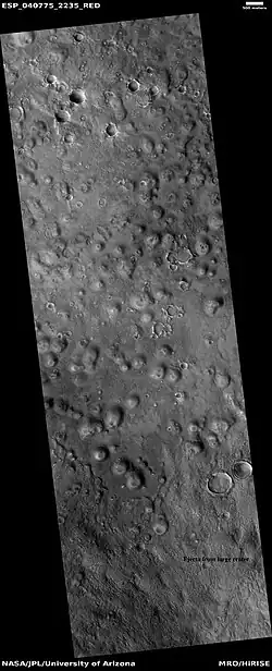 Large field of cones that may be mud volcanoes, as seen by HiRISE under HiWish program