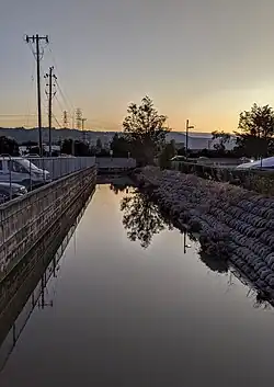 Looking upstream from Old Bayshore Highway