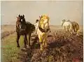 Zwei Pferde am Pflug (Two Horses Ploughing), around 1886/89