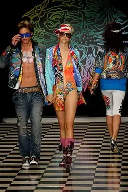 Models wearing colourful clothing