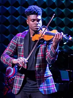 Hardy performing at Joe's Pub for a 2019 Juneteenth Celebration concert in NYC.
