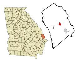 Location in Effingham County and the state of Georgia