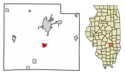 Location of Watson in Effingham County, Illinois.