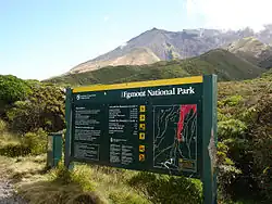 Entrance sign, Egmont National Park