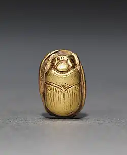 Scarab; c. 1980 BC; gold; overall: 1.1&nbsp;cm; Cleveland Museum of Art (Cleveland, Ohio, US)