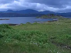 Eilean nan Cabar. Taken from the south-east side of the peninsula. This image shows that Eilean nan Cabar, safe from grazing sheep, has a significant number of trees on it.