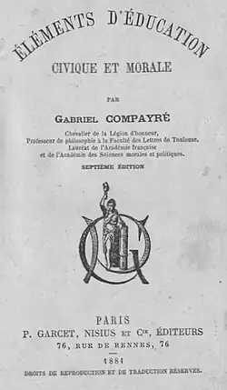 Éléments d'éducation morale et civique, de Gabriel Compayré.