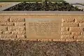 El Alamein Commonwealth cemetery plaque – 1939-1945 – The land on which this cemetery stands is the gift of the Egyptian people for the perpetual resting place of the sailors, soldiers and airmen who are honoured here.