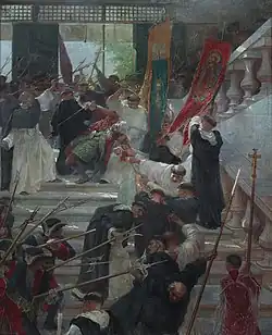 Assassination of Governor Bustamante and His Son; by Félix Resurrección Hidalgo;  1904