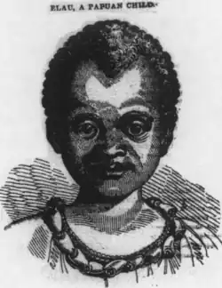 A portrait of Elau, a young Melanesian girl from Erromango.