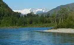 Perdition Peak (left) and Eldorado Peak seen from North Cascades Highway near Rockport.