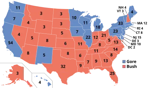 Results for the 2000 United States presidential election