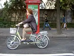An e-bike in China. Here the rider isn't using the pedals.