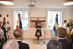 Lazaro, addressing guests, was the guest of honor at the chancery's inauguration